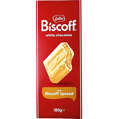Lotus Biscoff White Chocolate with Biscoff Cream 180g (UK) - 16 Pack