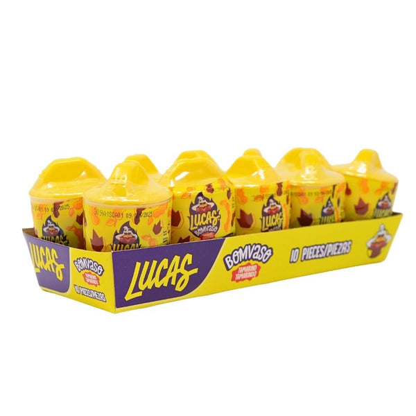 Lucas Bom-Vaso Spicy Bubble Gum with Tamarind Paste 10ct (Mexico) - 1 Box