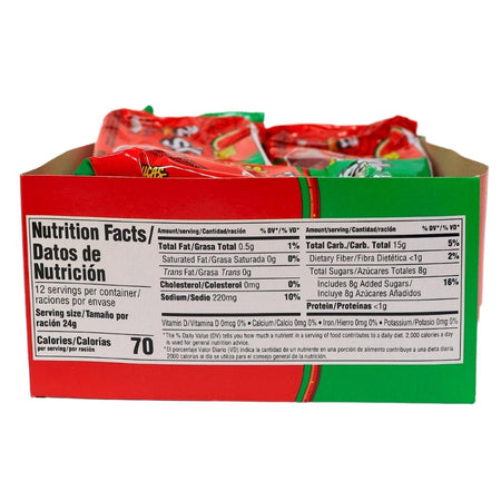 Lucas Skwinkles Salsagheti Watermelon with Gusano 24g (Mexico) - 12 Pack Nutrition Facts Ingredients