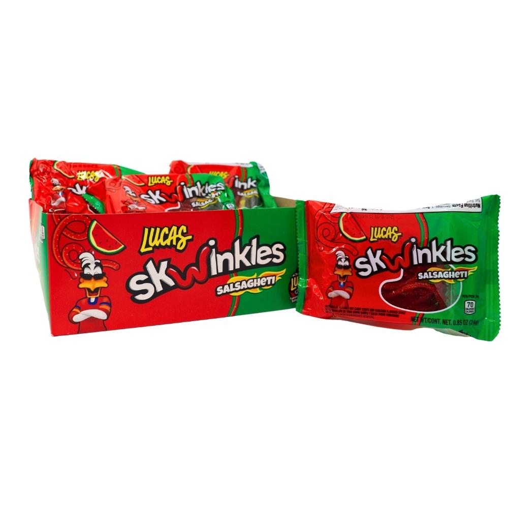 Lucas Skwinkles Salsagheti Watermelon with Gusano 24g (Mexico) - 12 Pack