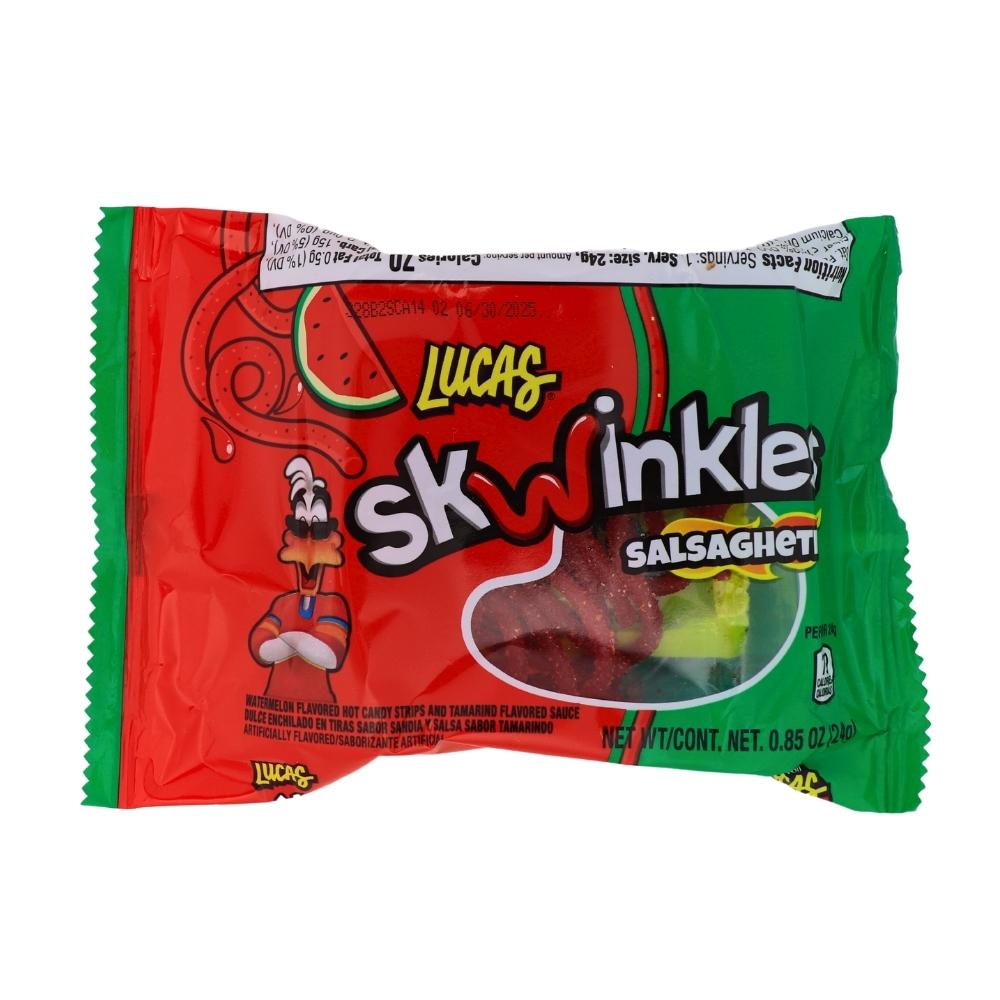 Lucas Skwinkles Salsagheti Watermelon with Gusano 24g (Mexico) - 12 Pack