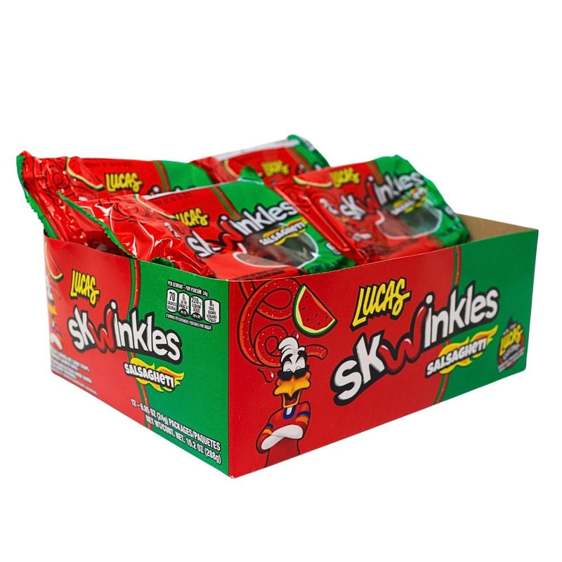 Lucas Skwinkles Salsagheti Watermelon with Gusano 24g (Mexico) - 12 Pack
