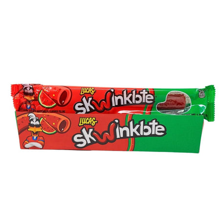 Lucas Skwinklote Jumbo Filled Rope Watermelon 40g (Mexico) - 6 Pack - Candy Store - Mexican Candy - Watermelon Candy - Chewy Candy