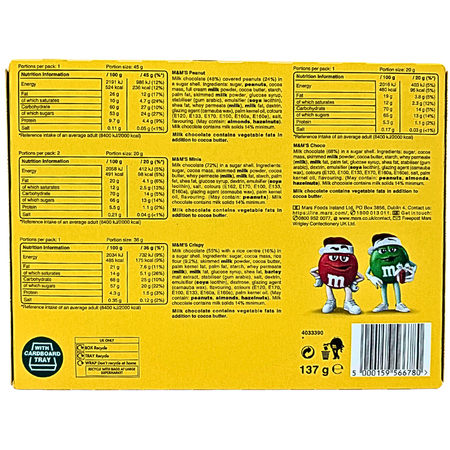 M&M's & Friends Selection Box 139g (UK) - 9 Pack