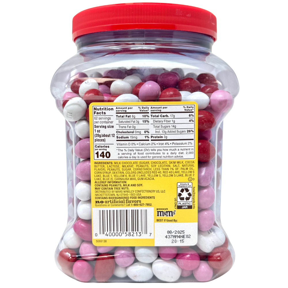 M&M's Peanut Pantry Valentine 62oz - 1 Tub