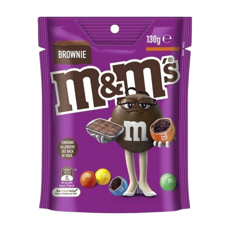 M&M's Brownie Milk Chocolate Bag (Aus) 130g - 18 Pack