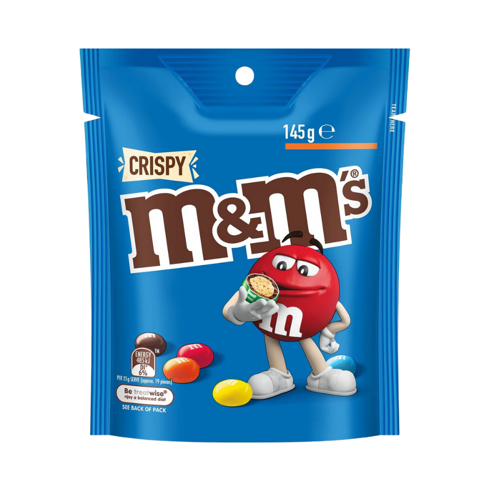 M&M's Crispy Milk Chocolate Bag (Aus) 145g - 16 Pack