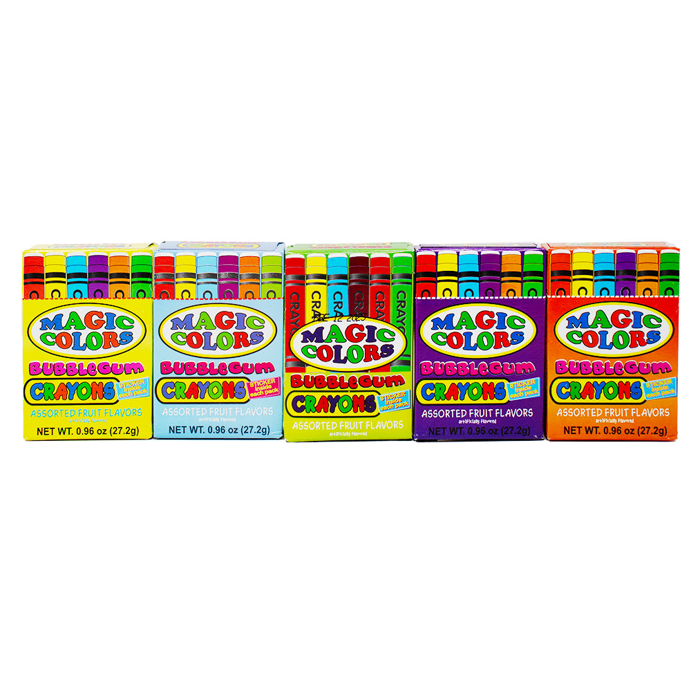 Magic Colous Worlds Magic Colors Bubble Gum Crayons | iWholesaleCandy ...