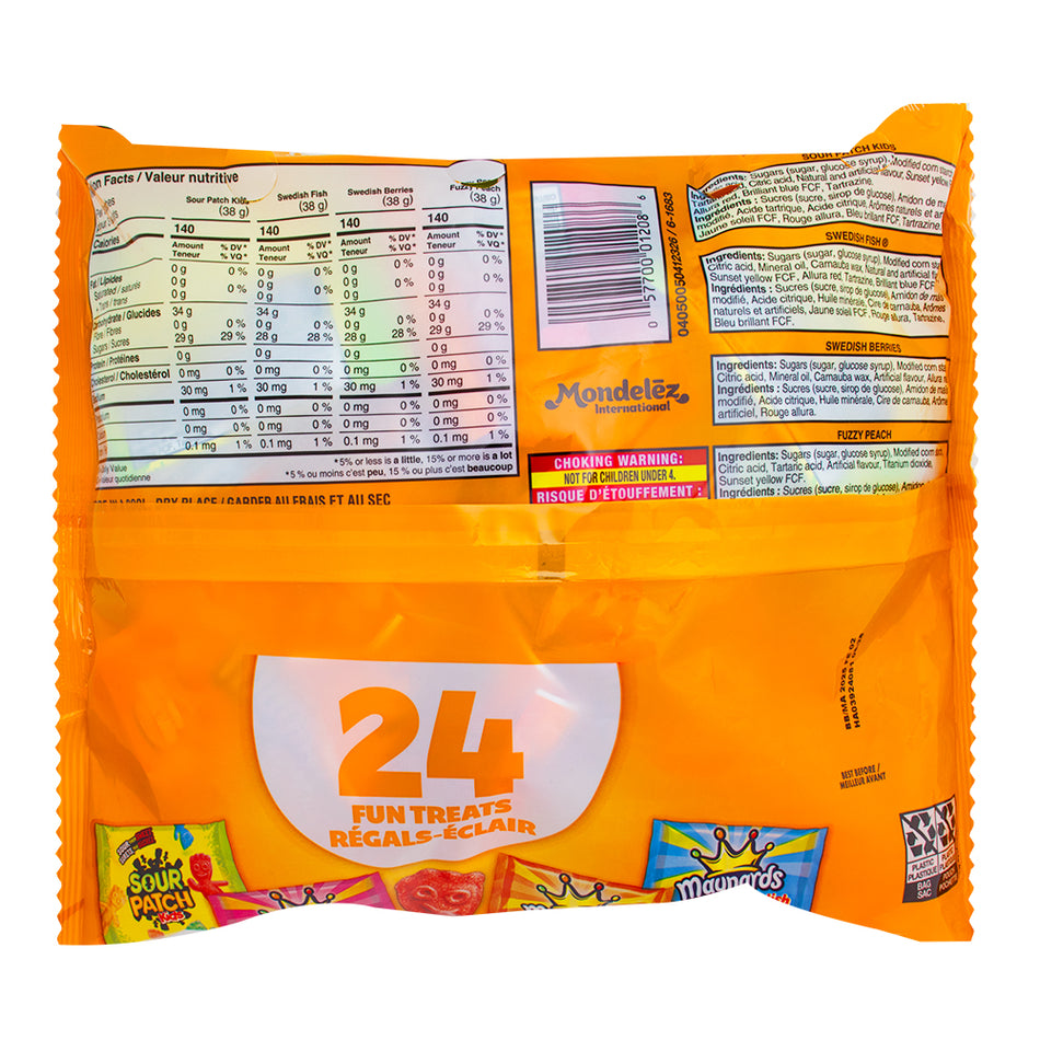 Maynards Assorted Fun Treats 24ct - 1 Bag  Nutrition Facts Ingredients