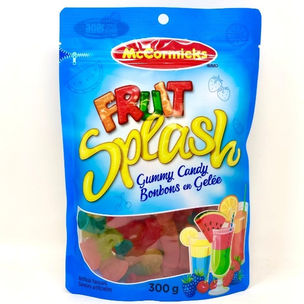 McCormicks Fruit Splash Gummy Candy Peg Bag 300g - 12 Pack