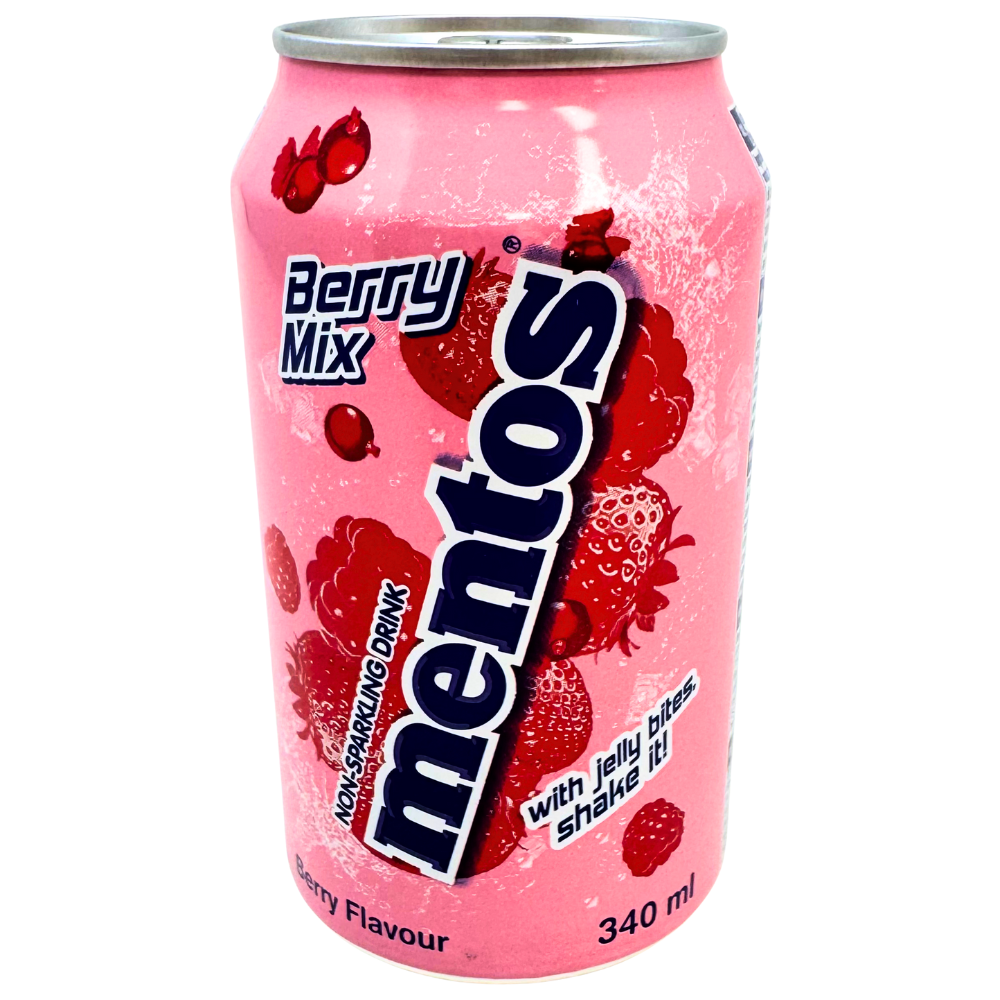 Mentos Berry Mix Drink with Jelly Bites 340mL - 24 Can