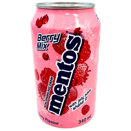 Mentos Berry Mix Drink with Jelly Bites 340mL - 24 Can
