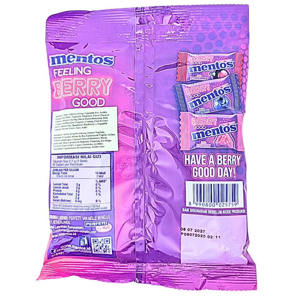 Mentos Feeling Berry Good 121.5g (Indonesia) - 10 Pack