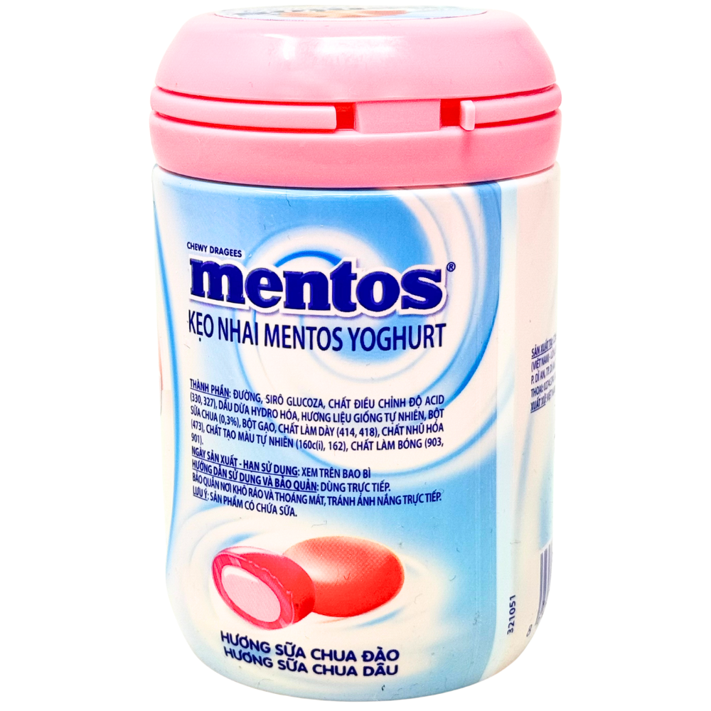 Mentos Yoghurt Strawberry & Peach 90g (Vietnam) - 6 Pack