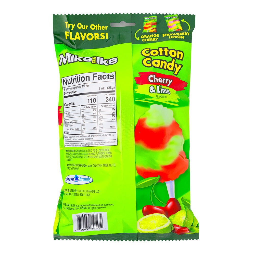 Mike and Ike Cotton Candy - 3oz - 12 Pack   Nutrition Facts Ingredients