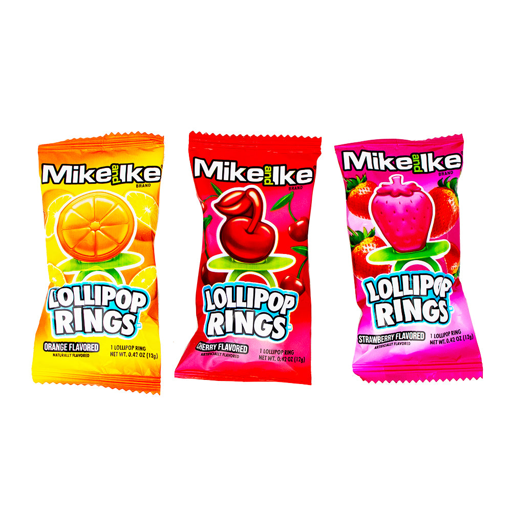 Mike and Ike - Lollipop Rings 12g - 24 Pack