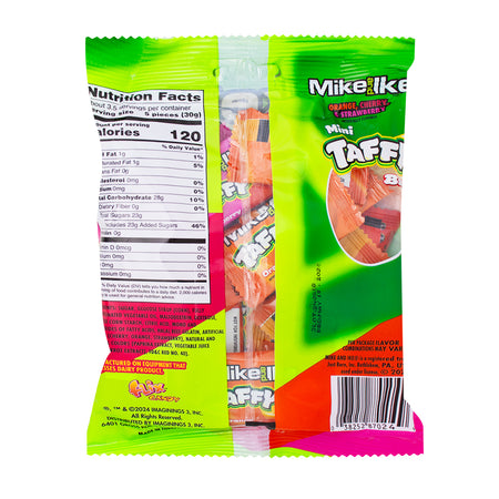 Mike and Ike Mini Taffy Bars 3.8oz - 12 Pack  Nutrition Facts Ingredients