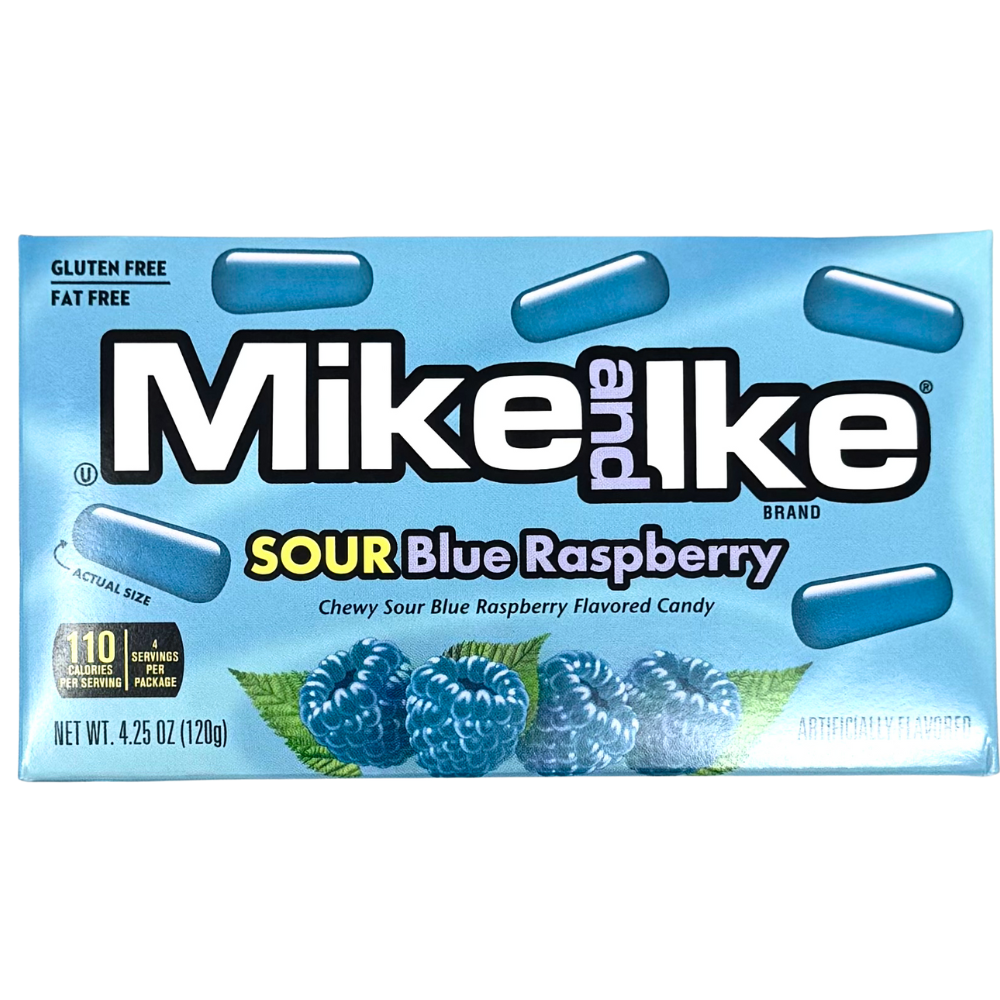 MIke and Ike Sour Blue Raspberry Theater Box 4.25oz  - 12 Pack