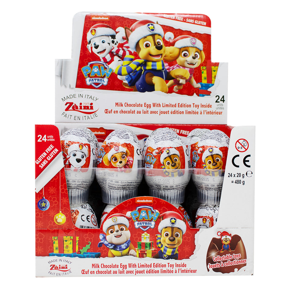 Paw Patrol Christmas Chocolate Egg 20g - 24 Pack - Paw Patrol - Chocolate Surprise Eggs - Stocking Stuffers - Chocolate Eggs