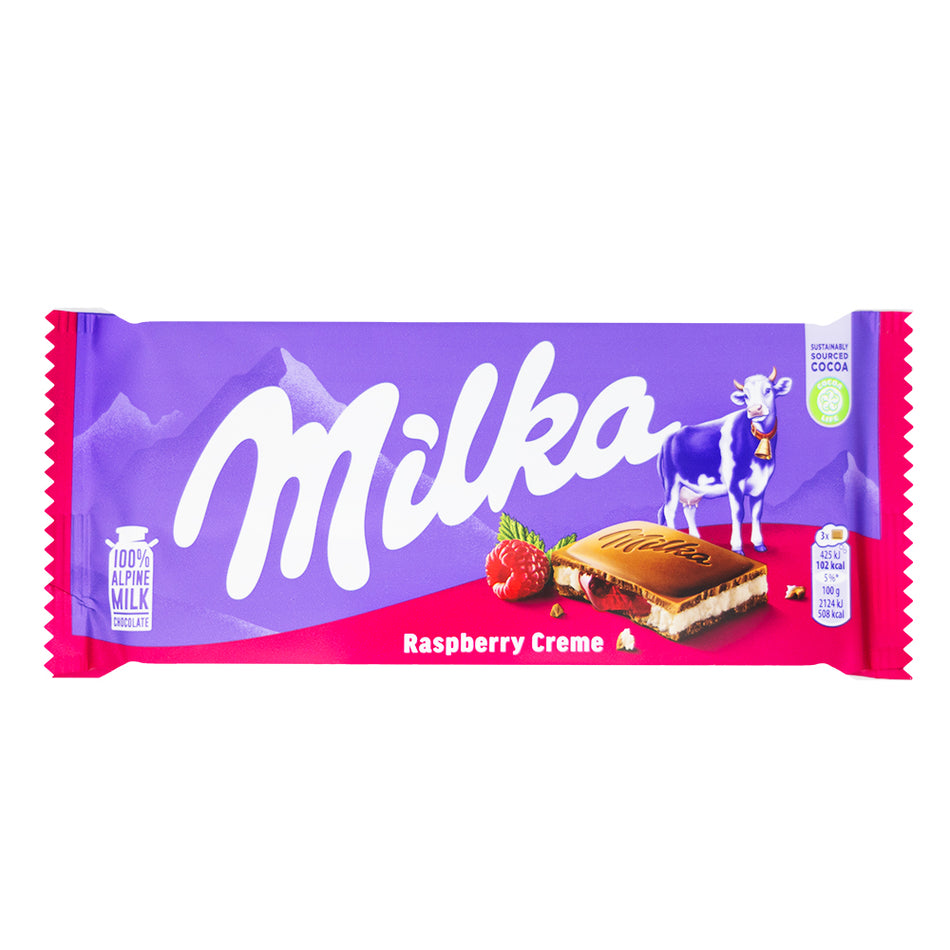 Milka Raspberry Creme Milk Chocolate 100g - 22 Pack