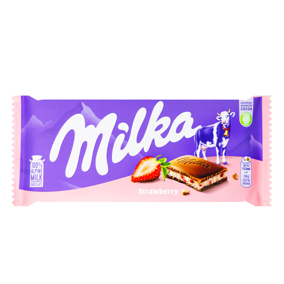 Milka Strawberry Creme Milk Chocolate 100g - 22 Pack