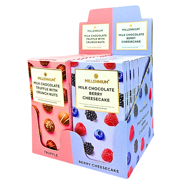 Millennium Milk Chocolate Truffle with Crunch Nuts & Berry Cheesecake - 26 Bars