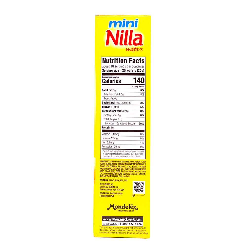 Nabisco Nilla Wafers 311g- 12 Pack  Nutrition Facts Ingredients
