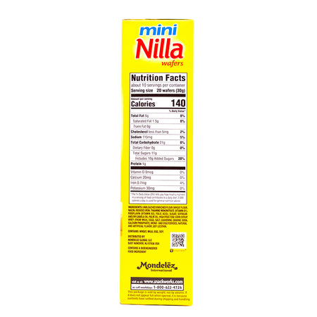 Nabisco Nilla Wafers 311g- 12 Pack  Nutrition Facts Ingredients
