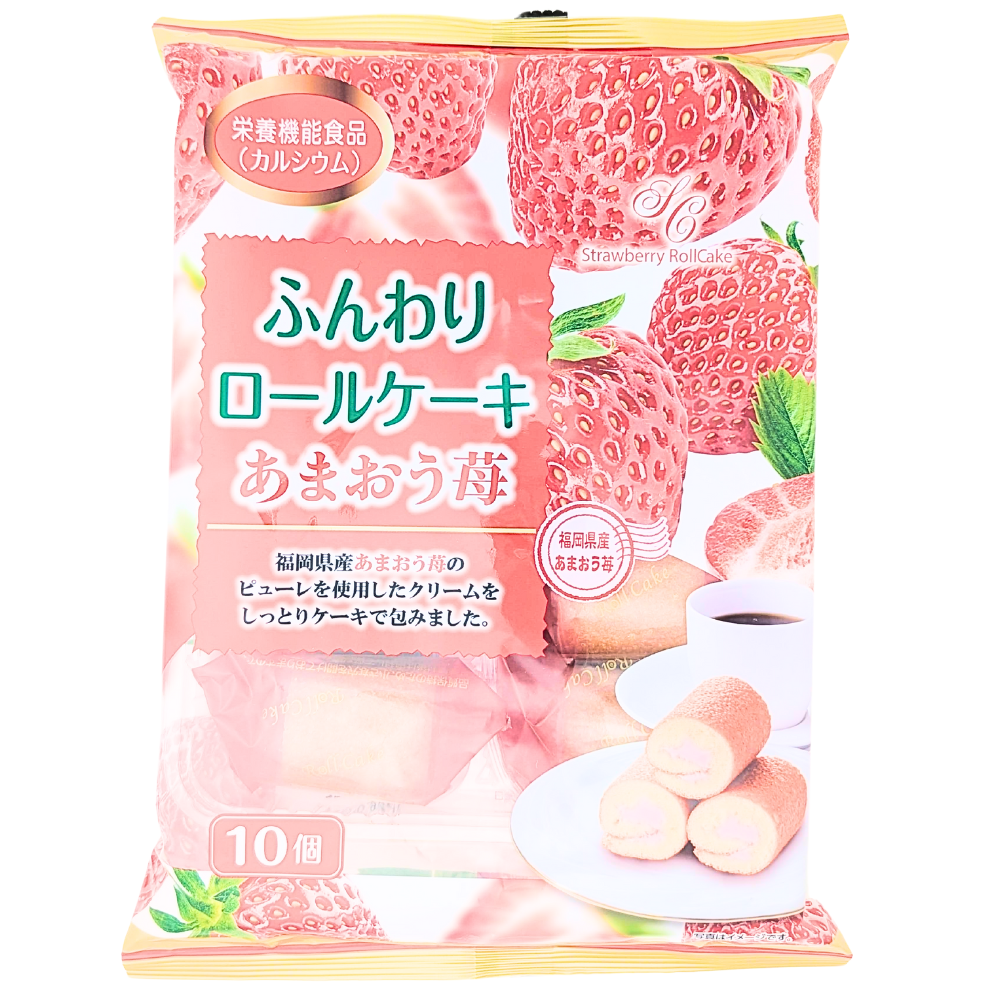 Mini Roll Cake Amaou Strawberry 10 Pieces (Japan) 180g - 9 pack