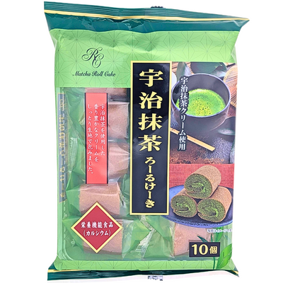 Mini Roll Cake Uji Matcha 10 Pieces (Japan) 180g - 9 Pack