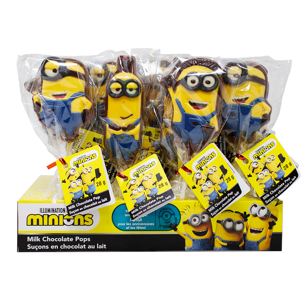 Minions Chocolate Pops 28g - 24 Pack | iWholesaleCandy.ca