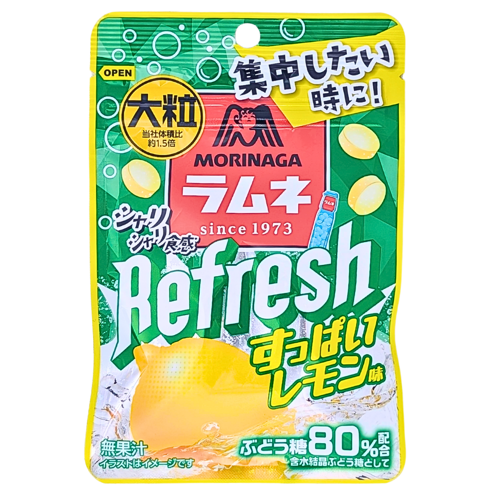 Morinaga Refresh Ramune Sour Lemon Candy 30g (Japan) - 10 Pack