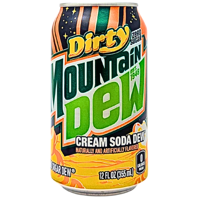 Mountain Dew Dirty Cream Soda Dew Zero Sugar 355mL - 12 Pack