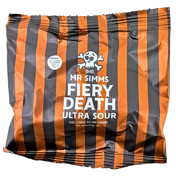 Mr Simms Fiery Death Ultra Sour 100g (UK) - 24 Pack