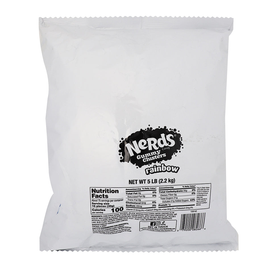 Nerds Rainbow Gummy Cluster 5lb - 1 Bag 