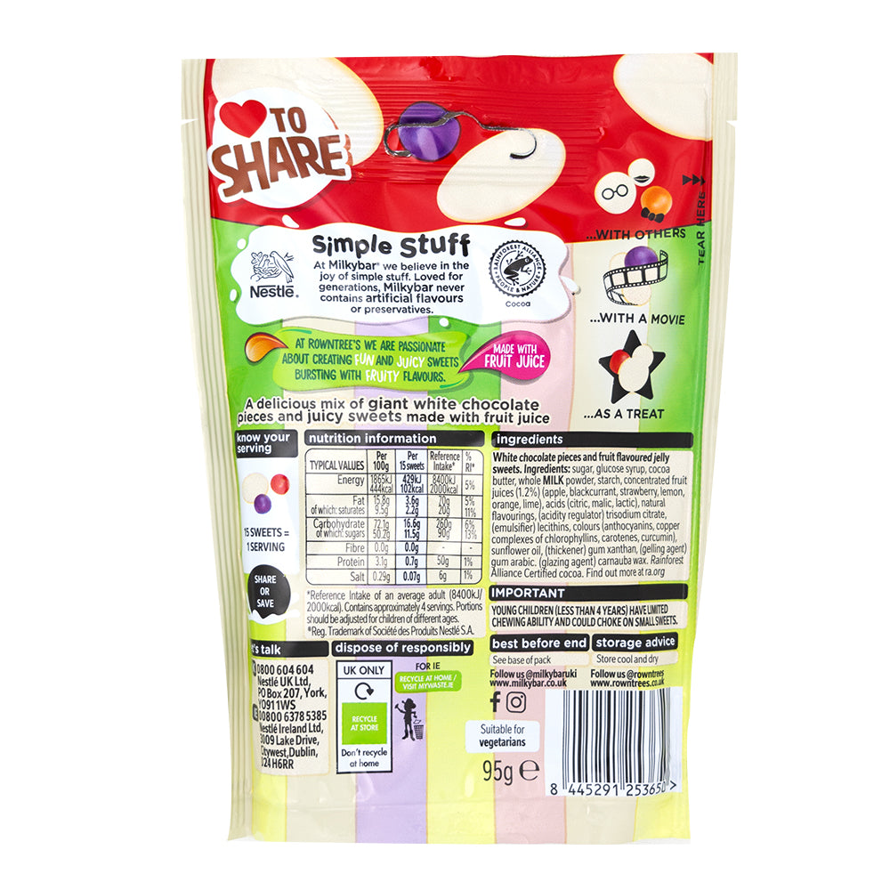 Nestle Milkybar Buttons Jelly and Ice Cream (UK) 95g - 9 Pack  Nutrition Facts Ingredients
