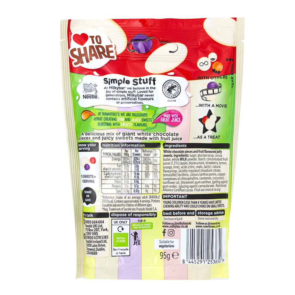 Nestle Milkybar Buttons Jelly and Ice Cream (UK) 95g - 9 Pack  Nutrition Facts Ingredients
