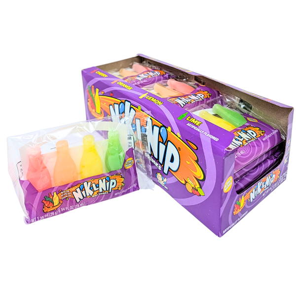 Nik-L-Nip Wax Bottles Candy 4 Bottles - 18 Pack