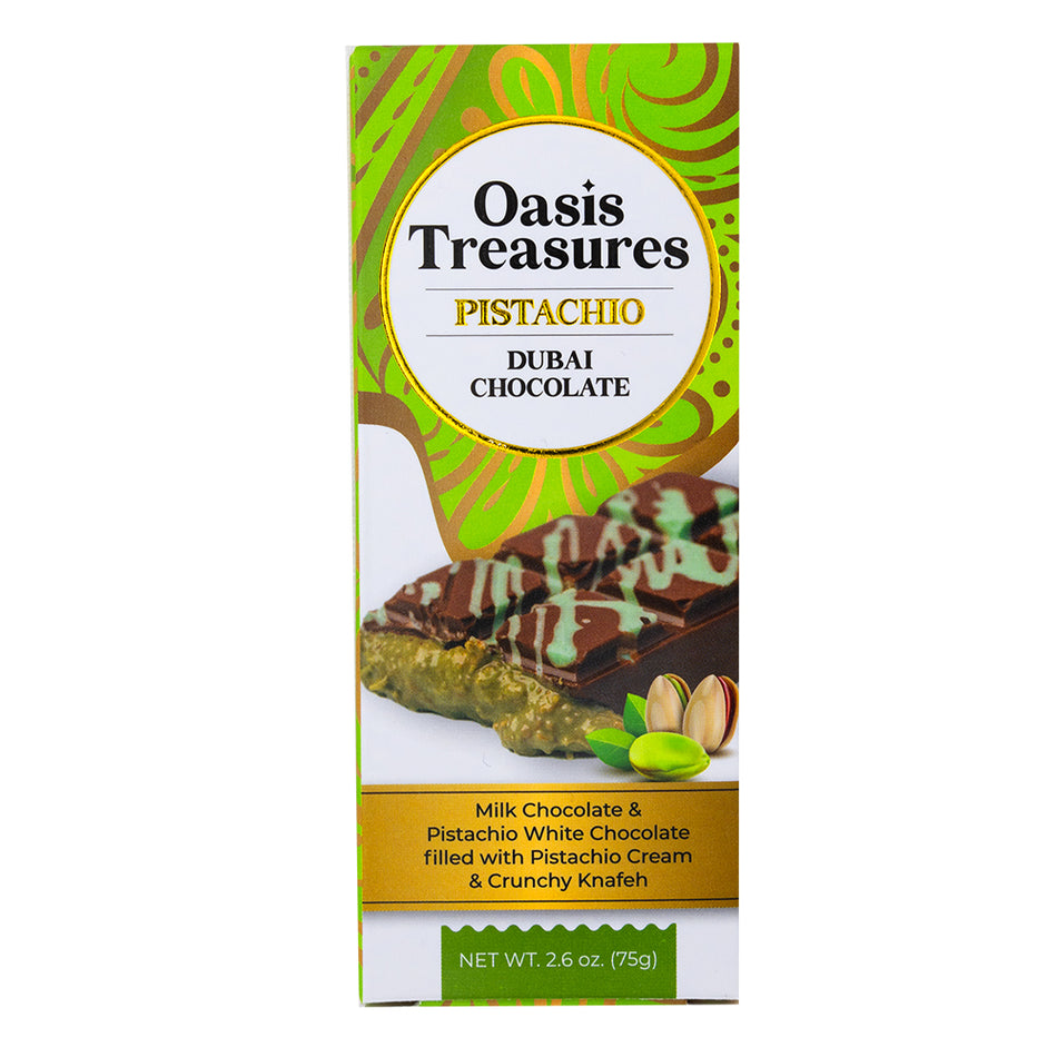 Oasis Treasures Pistachio Chocolate 75g - 24 Pack