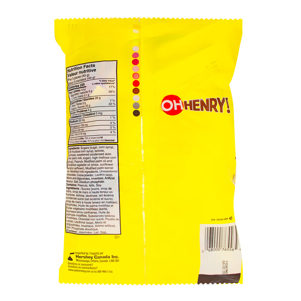 Oh Henry Fun Size Bag 25ct - 1 Bag  Nutrition Facts Ingredients