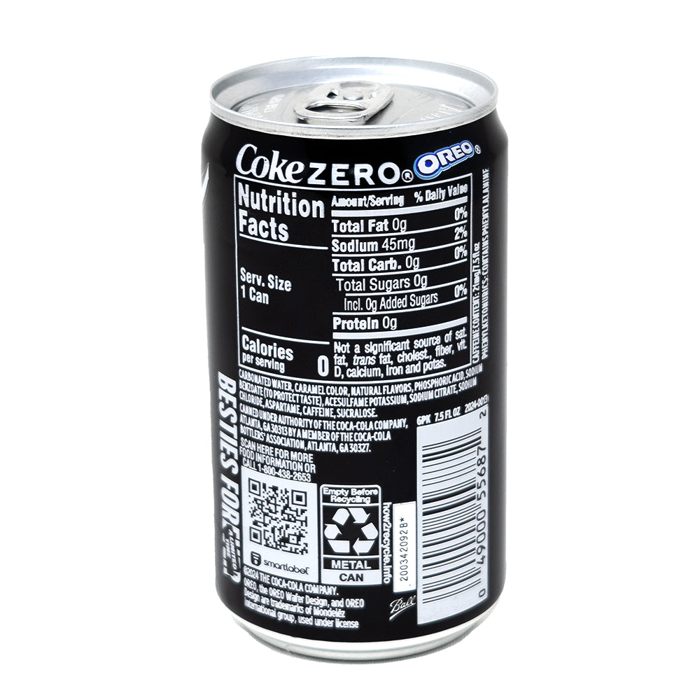 Oreo Coca Cola Zero Sugar 222mL - 10 Pack  Nutrition Facts Ingredients
