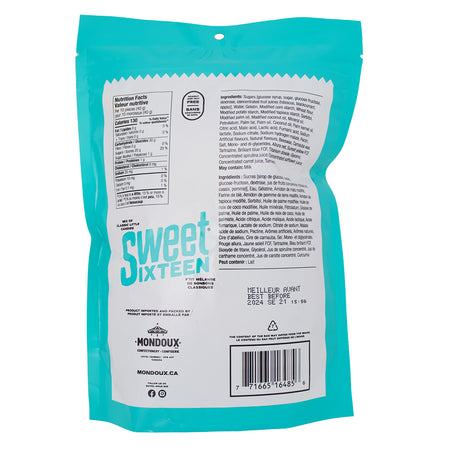 Sweet Sixteen Original 400g - 6 Pack Nutrition Facts Ingredients - Candy Store - Sour Keys - Gummy Worms - Licorice Candy - Wholesale Candy - Canadian Candy - Mondoux Candy - Sweet Sixteen - Sweet Sixteen Candy