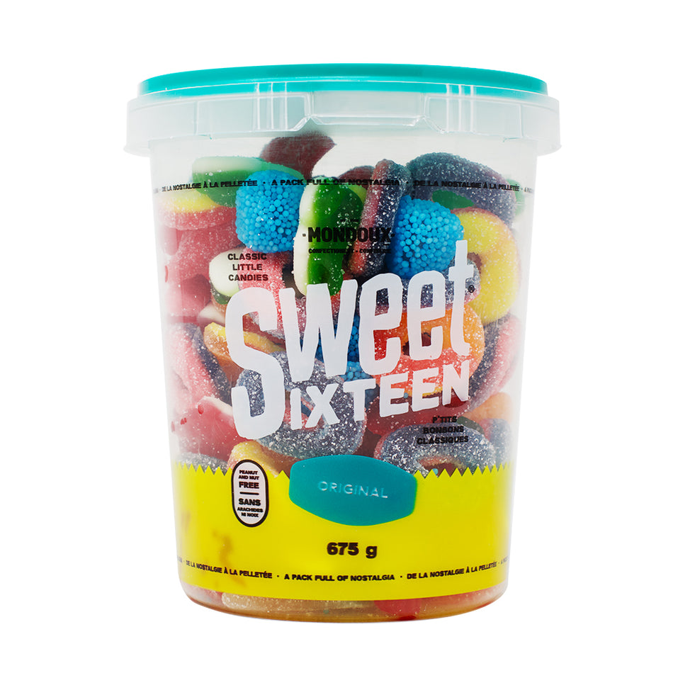 Sweet Sixteen Original 675g - 6 Pack - Sour Candy - Candy Store - Sour Keys - Gummy Worms - Sweet Sixteen - Canadian Candy