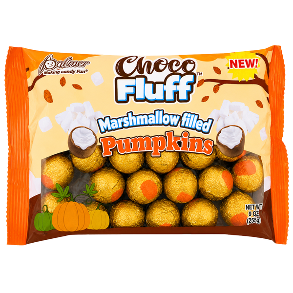 Palmer Choco Fluff Marshmallow Filled Pumpkins 9oz - 12 Bag