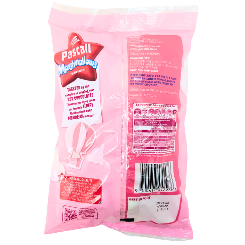 Pascall Marshmallows Vanilla And Raspberry 280g (Australia) - 10 Pack