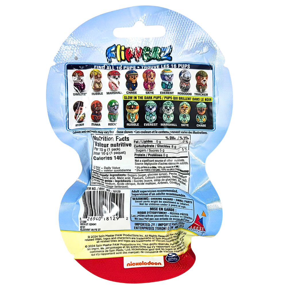 Paw Patrol Flipperz 10g - 24 Pack