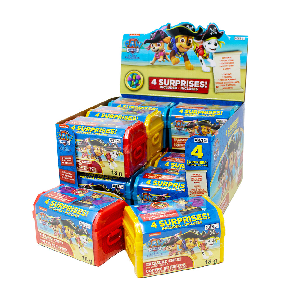 Paw Patrol Treasure Chest with Candy Jewels 18g - 12 Pack
