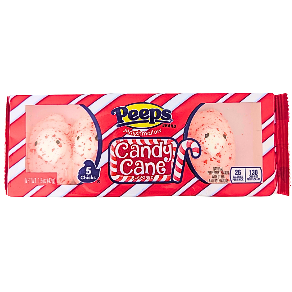 Peeps Candy Cane Marshmallow Chicks 1.5oz - 24 Pack