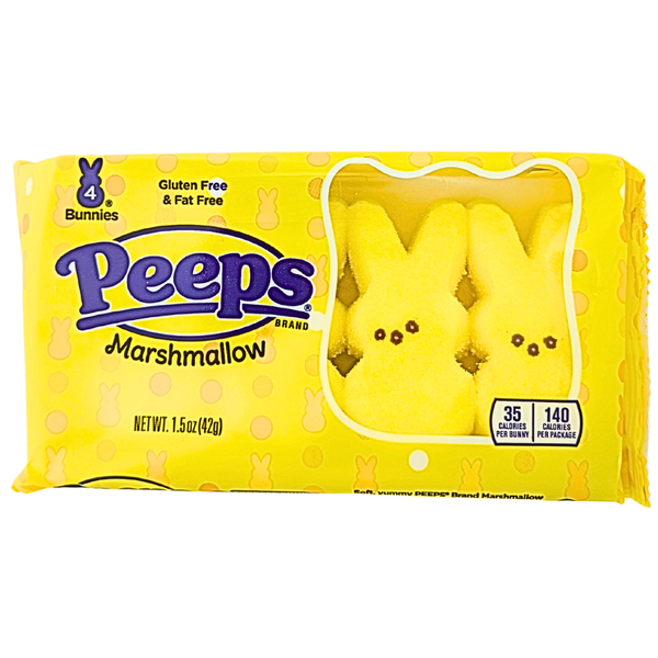 Peeps Marshmallow Bunnies Yellow 4ct 1.5oz - 24 Pack