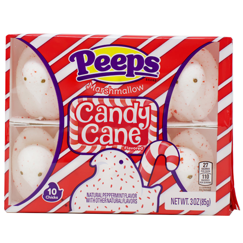 Peeps Candy Cane Marhsmallow Chicks - 3oz - 24 Pack